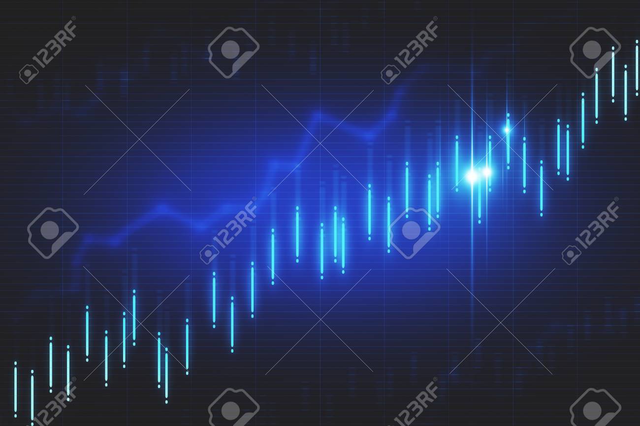 Creative Glowing Blurry Candlestick Forex Chart Wallpaper With - 